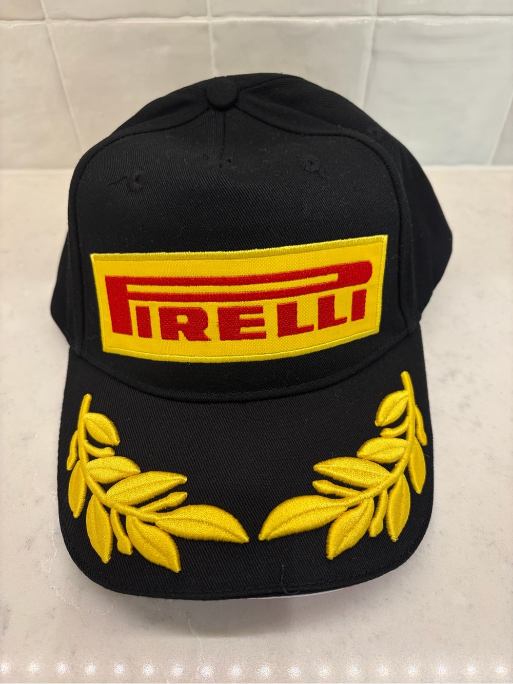 Men’s Pirelli Special Edition Black and Yellow Embroidered Baseball Cap